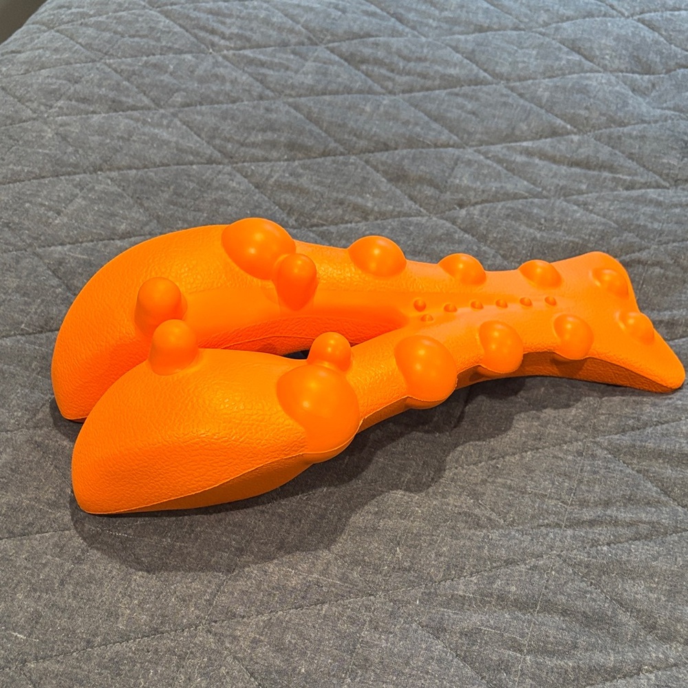Orange lobster trapezius upper back trigger point massager